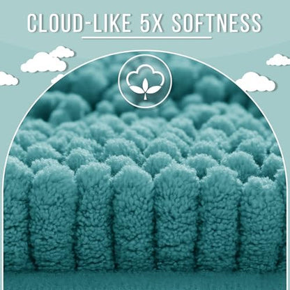 Yimobra Bathroom Rug Mat 36 x 24, Non Slip and Super Absorbent Bath Mat,Machine Washable Quick Dry,Ultra Plush Chenille Shower Rugs for Bathroom Floor Sink Tub and Shower Outside,Teal Blue