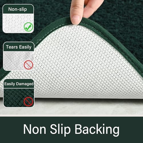 LOCHAS Bathroom Rug Runner 24x70 Inch, Bath Rugs Non Slip, Hunter Green