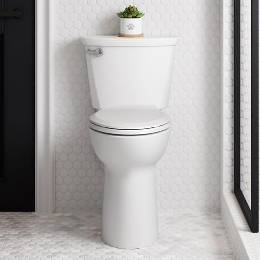 American Standard Toilet 215TB104.020 Cadet PRO Two-Piece, Extra Tall Height, 10 inch Rough In Toilet, Elongated Front, White, 1.28 GPF (TOILET SEAT SOLD SEPARATELY)