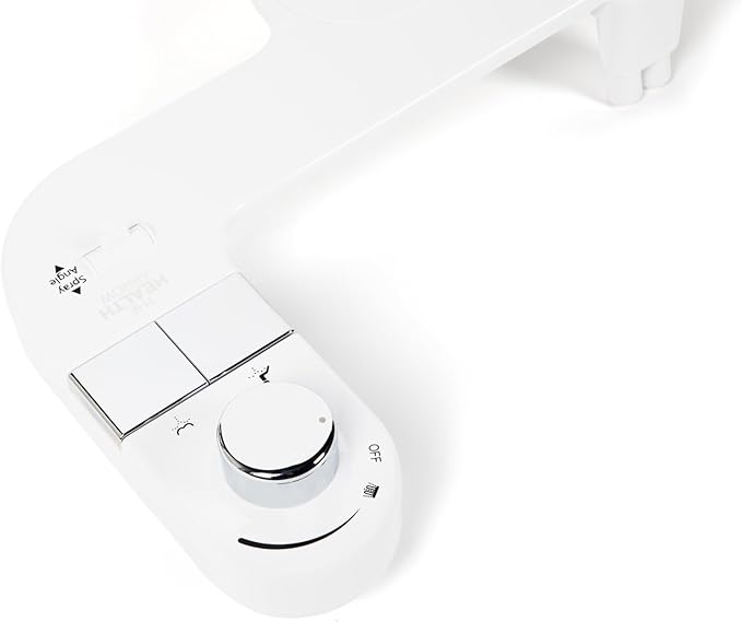 MIZU FLOW - Non-Electric Bidet Attachment for Toilet Seat, Adjustable Water Pressure & Spray Angle, Fresh Water, Hygienic, Self Cleaning, Dual Nozzles (Front & Rear Wash), DIY Easy Install (White)