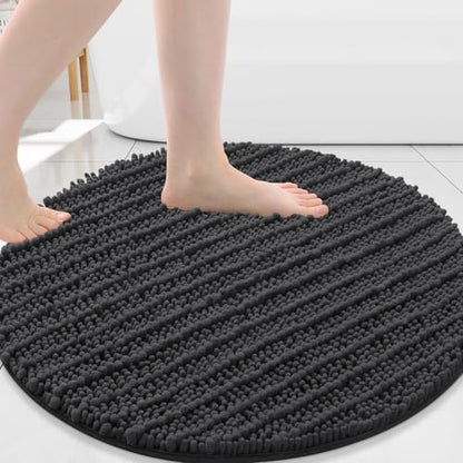 Arotive Round Bathroom Rugs 24x24, Soft Absorbent Chenille Shaggy Bath Mat