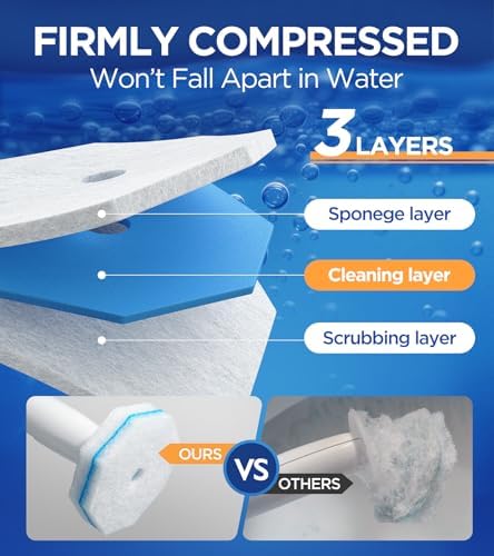 36 Count Refills For Clorox Toilet Wand, 5X Cleaning Power Toilets Bowl Cleaners With Exclusive Formula, High-Density Disposable Toilets Brush Scrubber - No Falling Apart, Fresh Fragrance