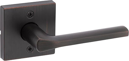 Kwikset Lisbon Single Sided Dummy Door Lever, Reversible Non-Turning Push/Pull Handle for Interior Use on Pantry, Closet, and French Doors, in Venetian Bronze