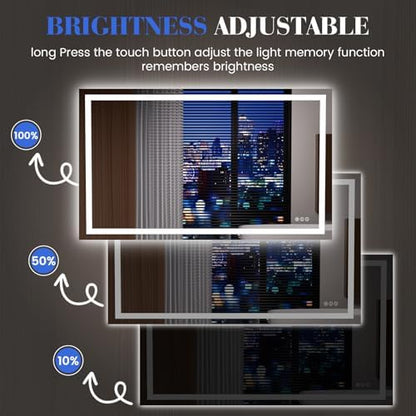 JISOSO LED Bathroom Mirror, Bathroom Vanity Mirror, 48"x36"