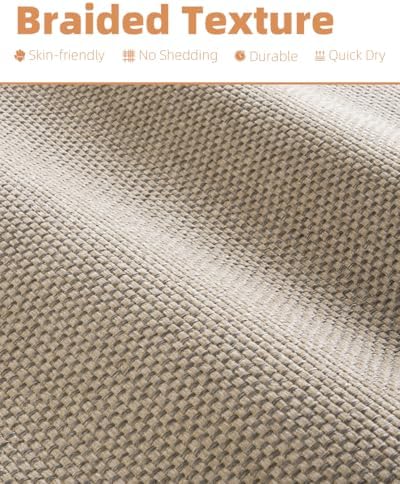 PADOOR Braided Toilet Rugs U Shaped, Non Slip Toilet Mats for Bathroom Floor Machine Washable Super Absorbent Contour Bath Rugs for Toilet Mat Quick Dry U Shaped Toilet Rug, 20''x24'' Light Beige