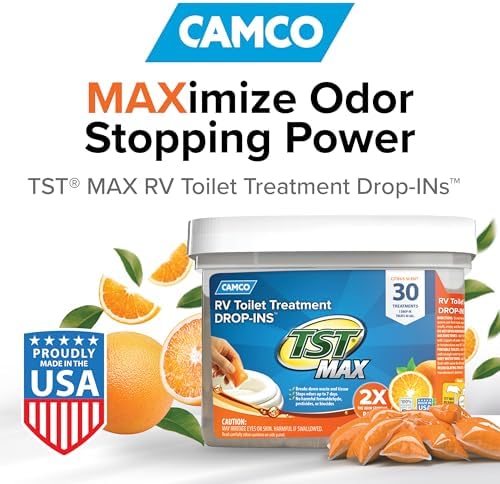 Camco TST MAX RV Toilet Treatment Drop-INs - Orange 30-pk - Made in the USA