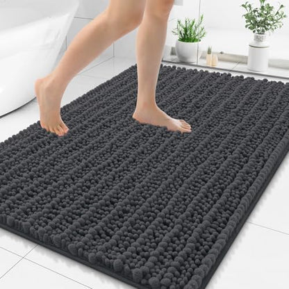 Smiry Bathroom Rugs 48X32, Extra Soft Rubber Backing Chenille Bath Mats