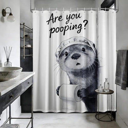 Extra Tall Shower Curtain XL are You Pooping Otter, 70 x 96 Inchs