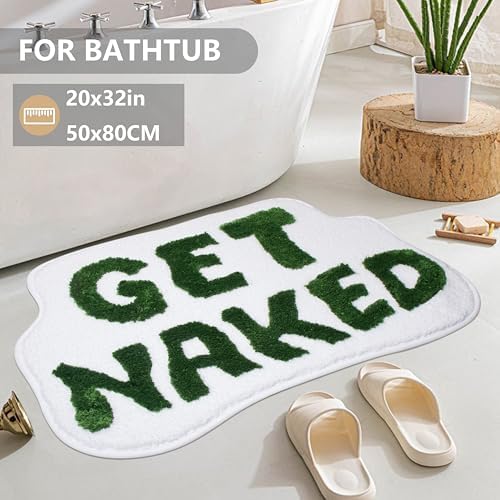KOEXM Get Naked Bath Mat Cute Bathroom Rugs 20" x 32" Non-Slip