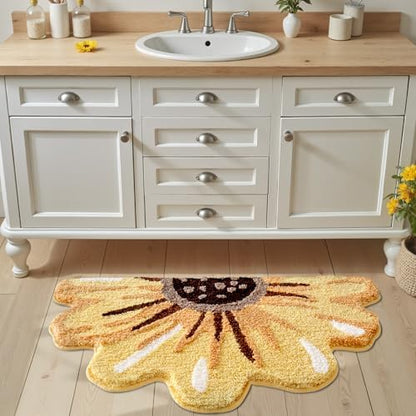 LUMI Floral Bathroom Rug, Absorbent Non Slip Bath Mat, 24"x43"