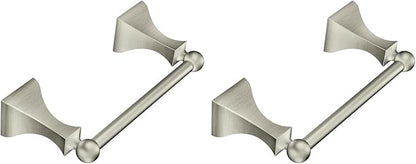 Moen Retreat Brushed Nickel Double Post Pivoting Toilet Paper Holder, Wall Mounted Toilet Roll Holder, DN8308BN (Pack of 2)