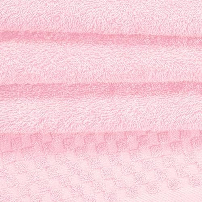 MyOwn Ultra Soft 3 Pack Cotton Towel Set, Contains a Bath Towels 28x55 inch, a Hand Towels 16x24 inch & a Wash Coths 12x12 inch, Ideal Everyday use, Compact & Lightweight - Pink