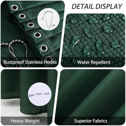 Bathroom Accessory Set - 25PC Bathroom Sets with Shower Curtain and Rugs, Green Bathroom Set, Bathroom Accessories Set, Shower Curtain Sets with Rugs, Bathroom Trash Can & Soap Dispenser