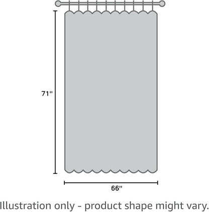 Barossa Design Short Waffle Weave Shower Curtain 66 inch Length, 230 GSM Heavy Duty Fabric, Hotel Luxury Spa, Water Repellent, Machine Washable, Cream, 71x66 Inches