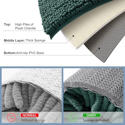 Smiry Bathroom Rugs 34X21, Luxury Chenille Extra Soft Absorbent Bath Mat