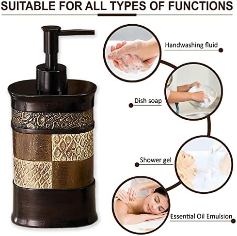 Zahari Home 4pc Zambia Stylish Bathroom Accessories Set Soap Pump, Tumbler, Tooth Brush Holder and Soap Dish Modern Classic Luxury Contemporary Decor Unique Design Animal Western Bath Set