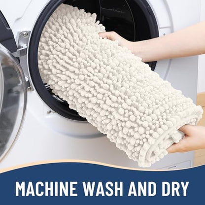 Arotive Toilet Rugs U-Shaped 24x20, Soft Absorbent Chenille Shaggy Bath Mat