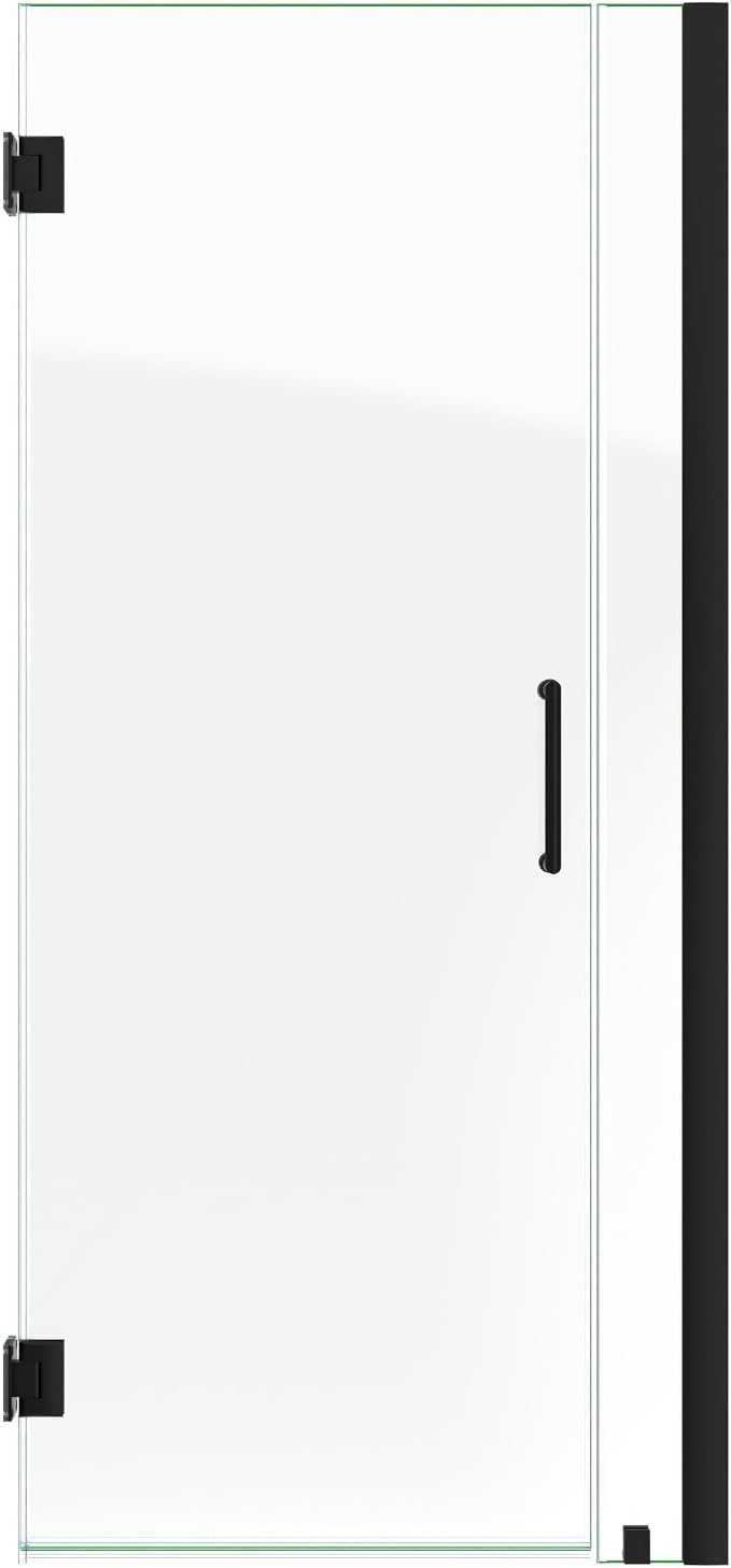 DreamLine Unidoor 33-34 in. W x 72 in. H Frameless Hinged Shower Door in Satin Black, SHDR-20337210-09