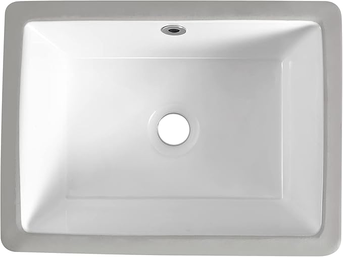 16 Inch Undermount Bathroom Sink Small Rectangle Undermount Sink White Ceramic Under Counter Bathroom Sinks with Overflow (15.70"x11.69")