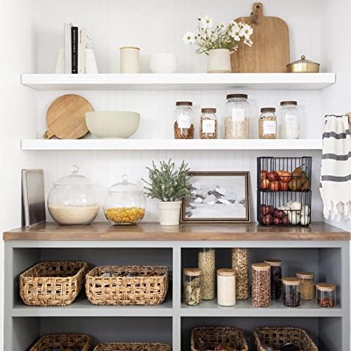 QEEIG Floating Shelves for Wall 47.2" Extra Long - Wall Mounted Shelf Bathroom Kitchen Living Room Bedroom Farmhouse Home Decor Display Bookshelf Large 47.2 x 9.3 inch Set of 2, White (008-120W)