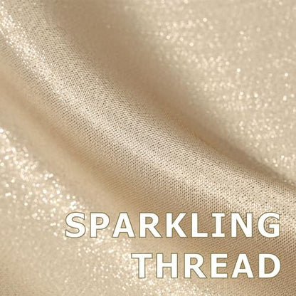 Champagne Gold Glitter Shower Curtain: Waterproof Washable, 78Lx72W