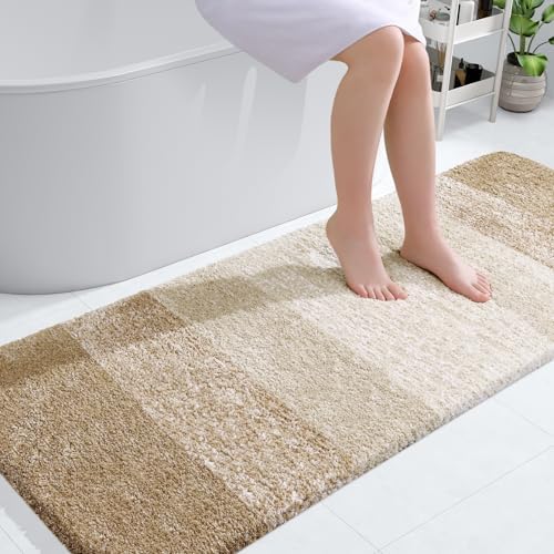 OLANLY Bathroom Runner Rug 59x24, Extra Soft Absorbent Microfiber Bath Rugs