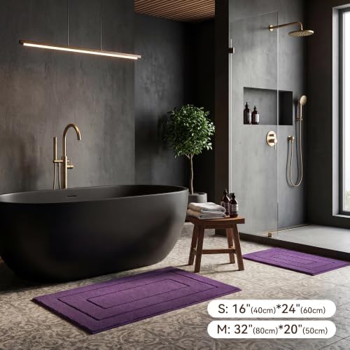 GRANNY SAYS Purple Bathroom Rug 36" x 24", Non-Slip Microfiber Bath Mat
