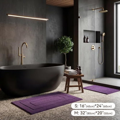 GRANNY SAYS Purple Bathroom Rug 36" x 24", Non-Slip Microfiber Bath Mat