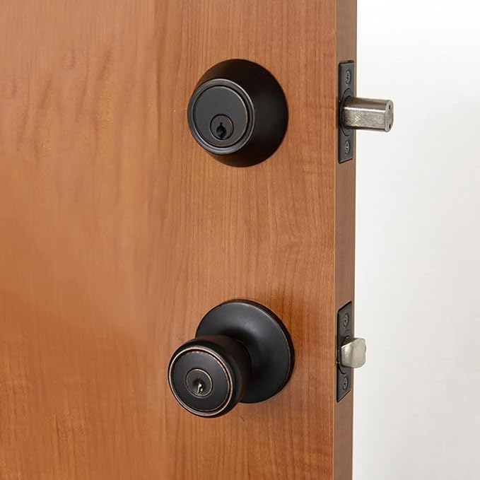 Design House 728733 Terrace 6-Way Universal Entry Door Knob and Single Cylinder Deadbolt Oil Rubbed Bronze