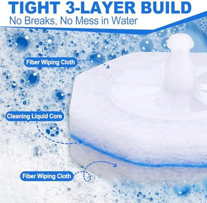 100 Pack Toilet Brush Refills, Disposable Toilet Cleaning Pads