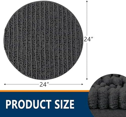 Smiry Bathroom Rugs Round 24X24, Extra Soft Rubber Backing Bath Mats