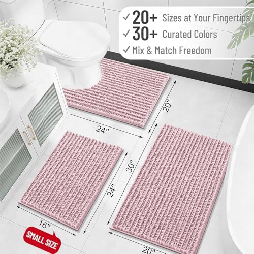 OLANLY Large Bathroom Rugs 59x35, Thick Soft Absorbent Chenille Bath Rugs