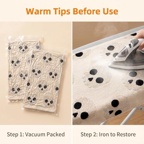 2 Pack Halloween Hand Towels 100% Cotton Jacquard Skeleton Halloween Kitchen Towels White Bathroom Towels Set Seasonal Bathroom Decor(Beige Skeleton, Halloween)