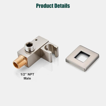 Heyalan Hand-held Shower Head Set-SUS304 Handheld Shower, Brushed Nickel | SUS304 stainless steel wand, curved-style design, single rain spray, 59-inch long hose and standard 1/2-inch connection