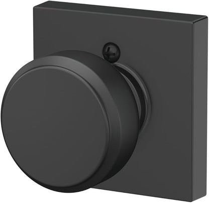 Schlage F170 BWE 622 Bowery Door Knob, One Sided Non-Turning Dummy Door Handle, Matte Black