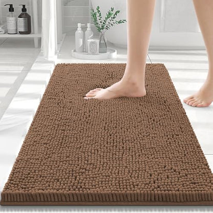 Smiry Bathroom Rugs 24X16, Luxury Chenille Extra Soft Absorbent Bath Mat
