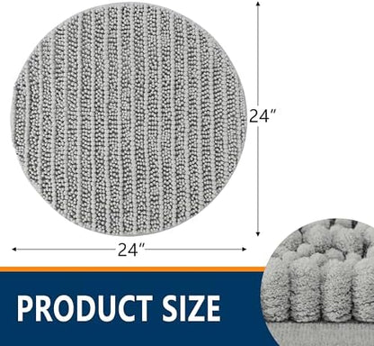 Smiry Bathroom Rugs Round 24X24, Extra Soft Rubber Backing Bath Mats