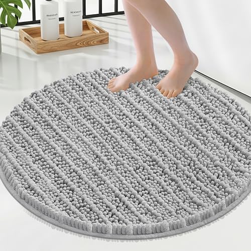 Smiry Bathroom Rugs Round 24X24, Extra Soft Rubber Backing Bath Mats