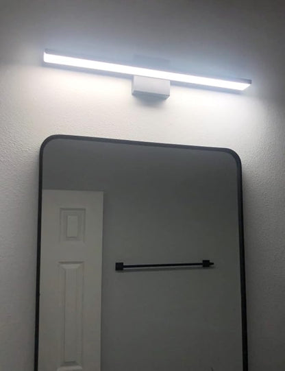 JUSHENG Black Bathroom Vanity Light Fixtures 24 Inch Modern LED Vanity Lighting Bathroom Lights Over Mirror Wall Sconce 24W 6000K Cool White