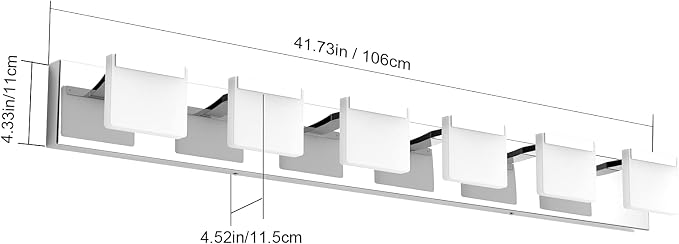 Ralbay LED Modern Vanity Light 6 Light Bathroom Vanity Lights Acrylic Stainless Steel Bathroom Vanity Lighting Fixtures