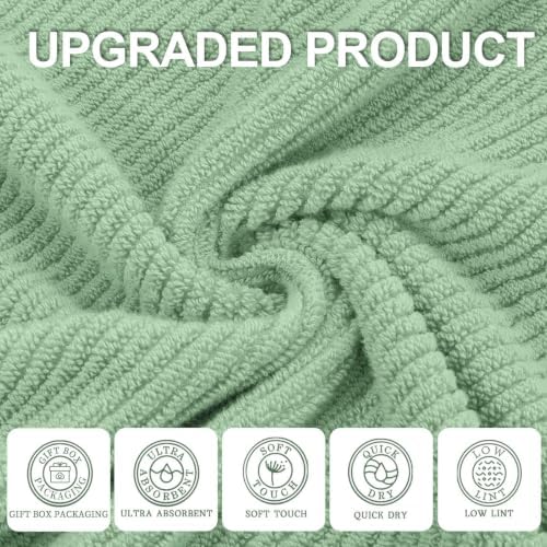 VOOVA & MOVAS 6PC Towel Set, 100% Cotton, Mint