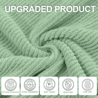 VOOVA & MOVAS 6PC Towel Set, 100% Cotton, Mint