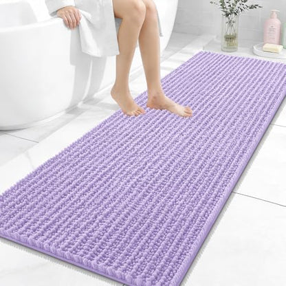 OLANLY Bathroom Runner Rugs 59x24, Thick Soft Absorbent Chenille Bath Rugs