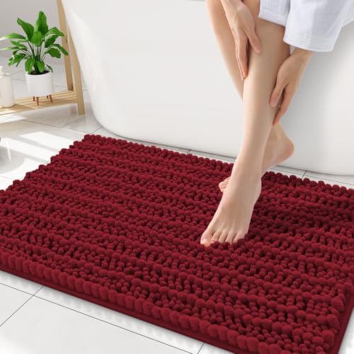 Smiry Bathroom Rugs 34X21, Extra Soft Rubber Backing Chenille Bath Mats