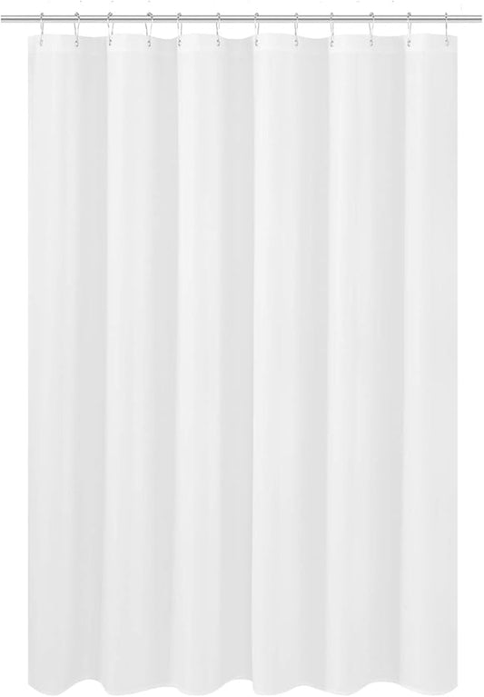 N&Y HOME Fabric Shower Curtain Liner Shorter Size 68 inches Height, Hotel Quality, Washable, White Bathroom Curtains with Grommets, 70x68