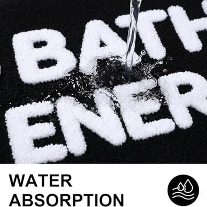 Big Bath Energy Bath Mat, Funny Black Tufted Bathroom Rug 30''x20''