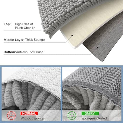 Smiry Round Bathroom Rugs 24X24, Chenille Extra Soft Absorbent Bath Mat