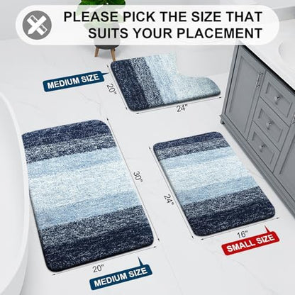 Arotive Microfiber Bathroom Rugs, Shaggy Soft Absorbent Bath Rug, 54x24