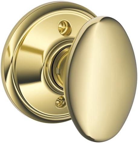 SCHLAGE Knob Non-Turning Lock, Bright Brass (F170 SIE 605)
