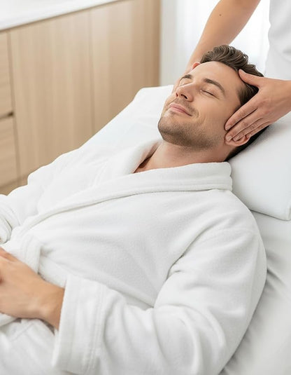 NY Threads Mens Robe with Hood, Luxury Plush Fleece Hooded Mens Bathrobe, Spa Bath Robe for Men